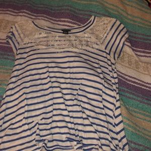 Striped white and blue rue 21 shirt